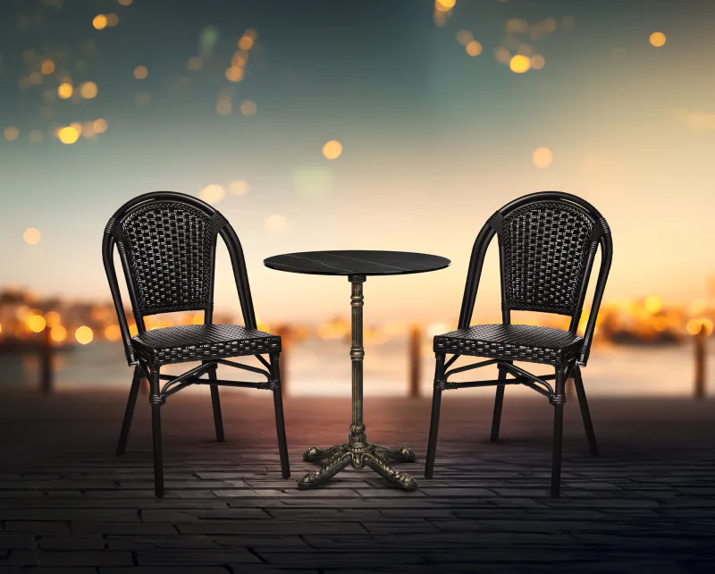 Paris stol, svart, fiberrotting