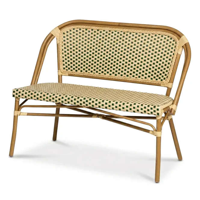 Hovedbilde Paris 2-seters sofa, grønn/creme, fiberrotting