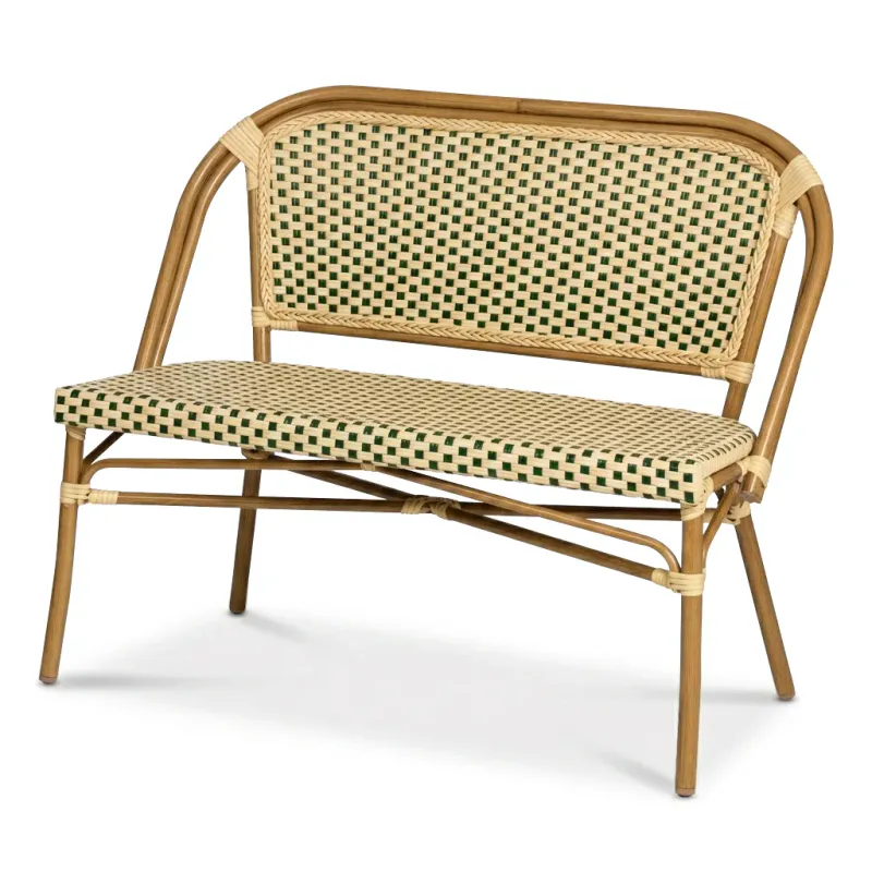 Paris 2-seters sofa, grønn/creme, fiberrotting